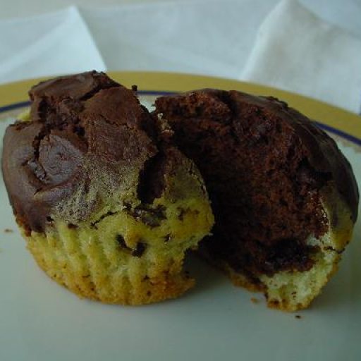 Muffins De Chocolate Con Veteado De Naranja