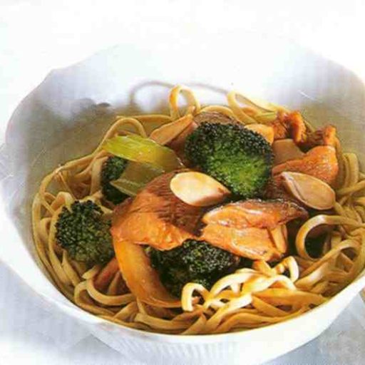 Pollo Oriental Con Champiñones, Brocoli Y Almendras
