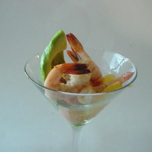 Cóctel De Langostinos Con Aguacate Y Naranja