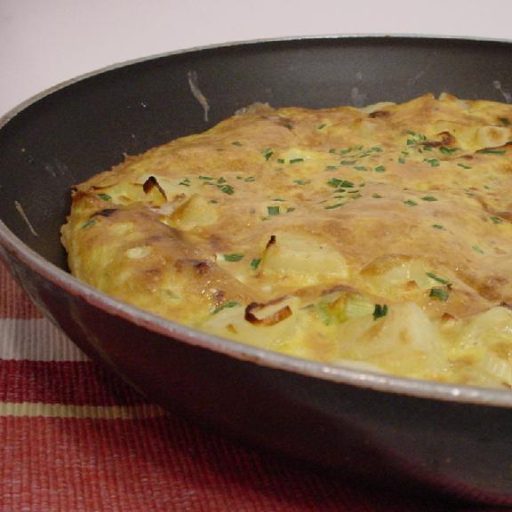 Tortilla Con Papas Y Cebolla Puerro